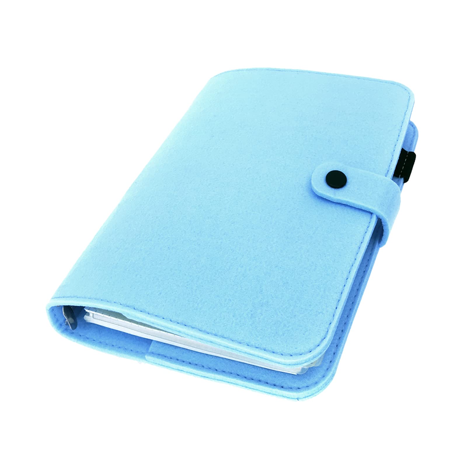 A6/ A5 6-Holes Felt Cover Round Ring View Binder File Folder for Loose Leaf Sheet Protectors/D Ring Binder Cover Protector (Aquarius, A6 combo)