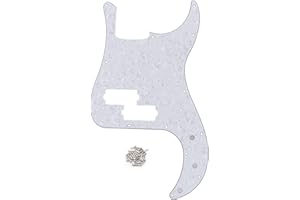 FLEOR P Bass Pickguard Guitar Scratch Plate Pick Guard for 4 String American/Mexican Standard P Bass Style, 4Ply White Pearl