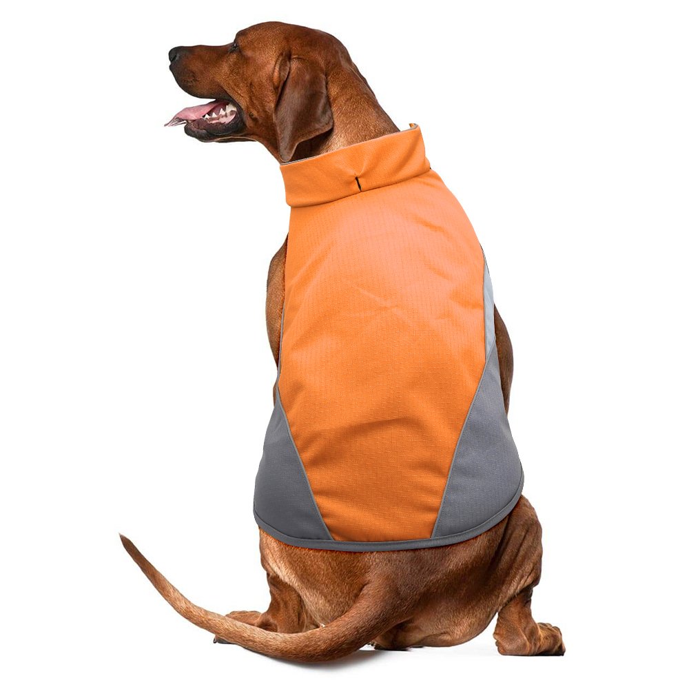 Clan_X Outdoors Dog Coat, Waterproof & Durable Warm Jacket Applied for All Year Around，Available Sizes in XS, S, M, L, XL, XXL.(XXL, Orange)