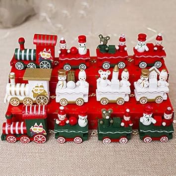 Party Diy Decorations Christmas Lovely Charming Wood Train