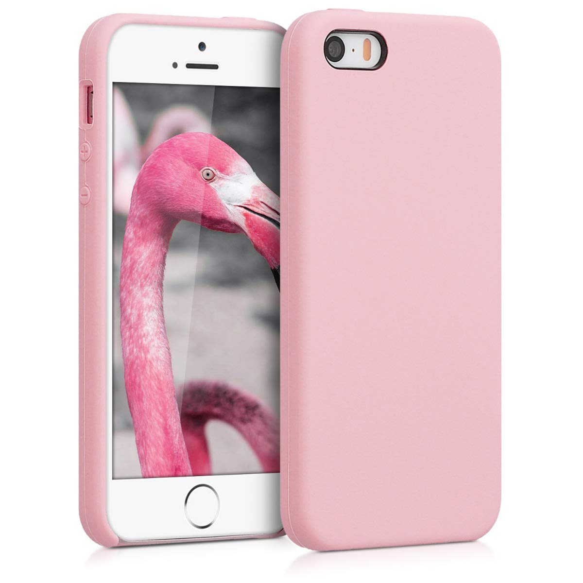 kwmobile Case Compatible with Apple iPhone SE (1.Gen 2016) / iPhone 5 / iPhone 5S Case - TPU Silicone Phone Cover with Soft Finish - Vintage Pink