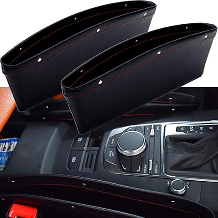 Amazon 2個セット車用収納ポケット カー用品 車用小物入れ 隙間ポケット 飲み物収納 落下防止 取り付け簡単 収納便利 黒 ポケット ケース カバー 車 バイク