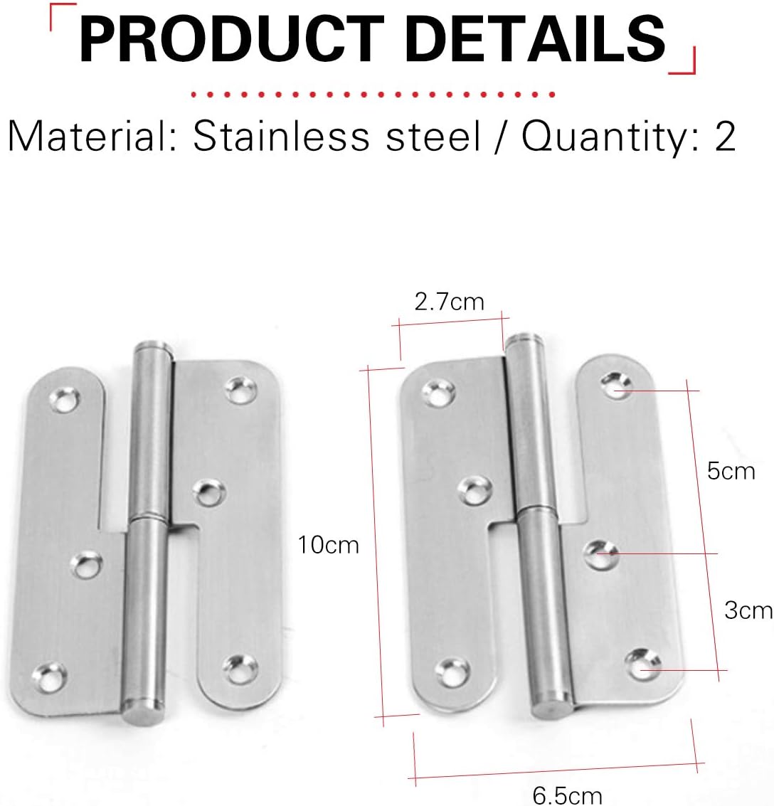 DMGARDEN 2 pcs Thickened Stainless Steel Lifting Hinge,Rising Lift Off Door Hinge,Folding Butt Hinges (Left) - Image 3