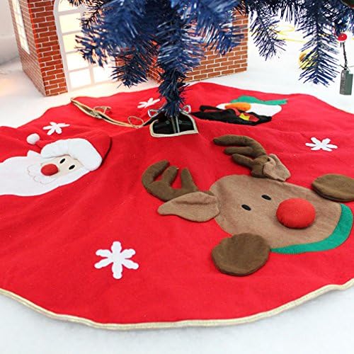 40" Christmas Tree Skirt Red Xmas Holiday Tree Decoration Ornaments for Home Party Decoration,3D Design