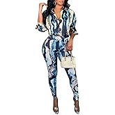 YouSexy 2 Piece Legging Pant Sets for Women Floral Print Long Sleeve Tracksuits Outfits