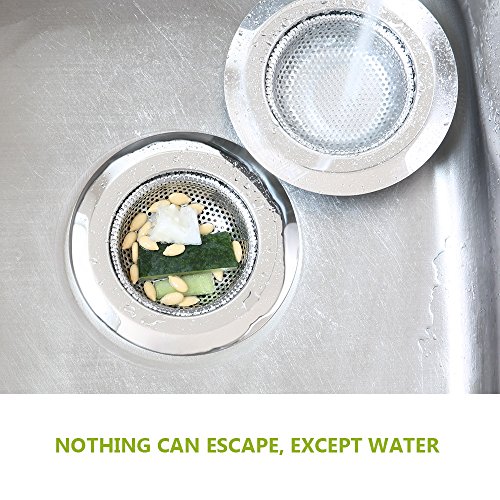 Kitchen Sink Strainer, Cozzine 4.5 Inch Dia Stainless Steel Sink Drain Cover Garbage Disposal Filter Large Wide, Kitchen Trash Strainer Fits Well On Drain, Pack of 2 - Thumbnail 5