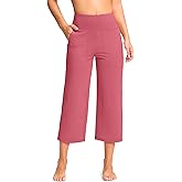 G Gradual Women's Capri Pants with Pockets High Waist Yoga Pants Wide Leg Workout Summer Pants for Casual, Travel, Exercise