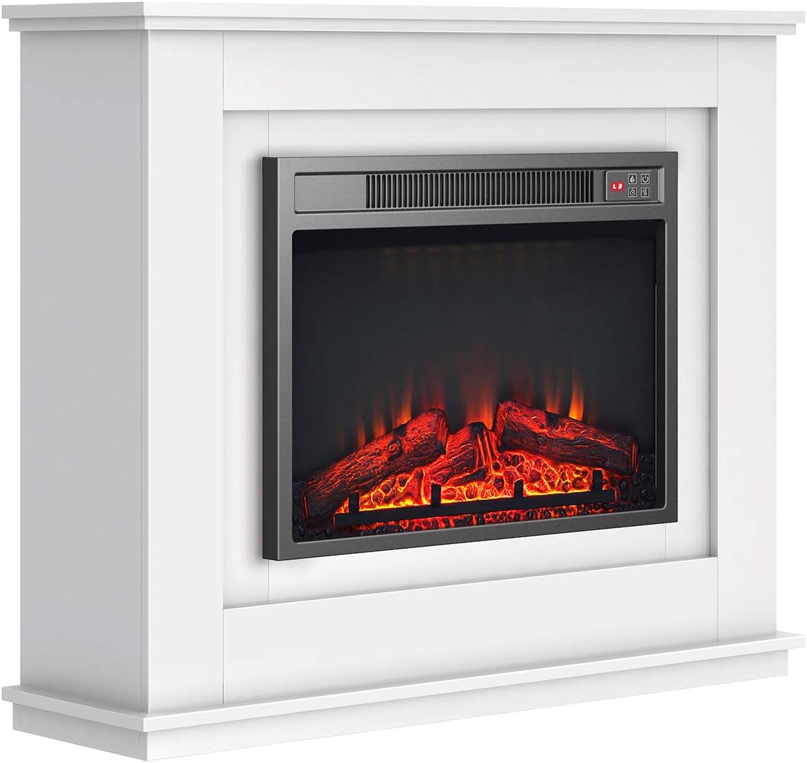 Famgizmo 1800W FreeStanding Fireplace Electric Fires Suite, Real Log LED Flame Effect,7 Day Programmable Remote Control,0.5-6H Timer, 1000mm x 279mm x 825mm