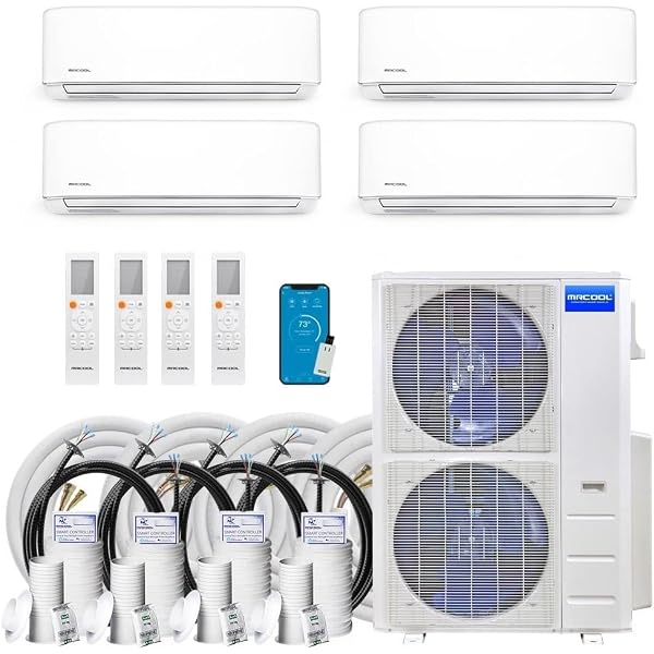 Amazon.com: 48k BTU 20.5 SEER Multi-Zone MrCool DIY 4 Zone Ductless Heat  Pump Split System 4th Generation - 9k+9k+18k+18k : Automotive