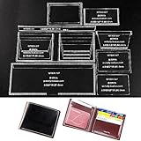 WUTA Leather Classic Mens Leather Bifold Acrylic Template Set Pattern for Short Wallets with Window for Licence WT820