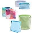 Stasher Premium Silicone Reusable Food Storage Bags, 6-Pack, Tie Dye Multi, Multi-Use Food Storage Bags, Lunch Bag, Travel Containers, BPA Free, Leak-free, Dishwasher-Safe, Eco-friendly