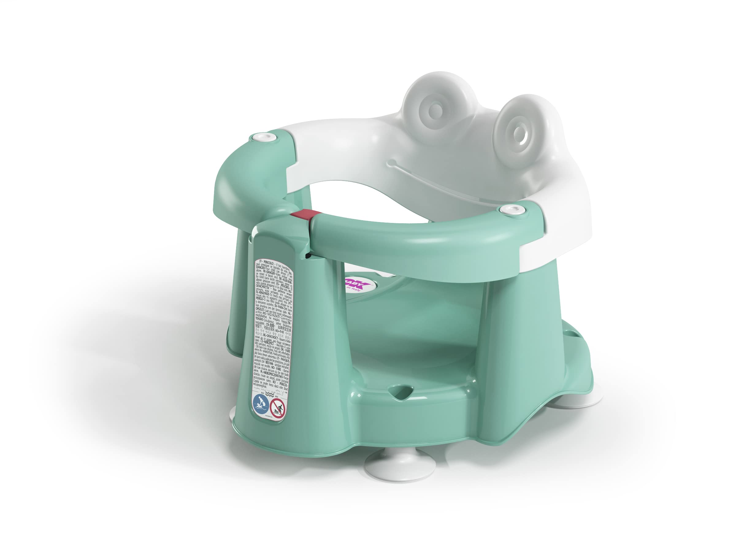 OKBABY Crab Opening Baby Bath Seat and Thermometer, Aqua