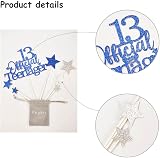 Pargleev 13th Glittery Royal Birthday Cake Topper with Stars Blue view 3