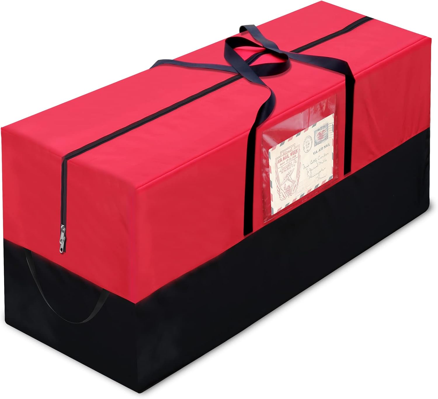 Holiday Décor Storage - Christmas Tree Storage Bag,Fits Up 10 Ft Tall Artificial Trees,600D Oxford Material,Heavy Duty Tree Bag,Dampproof Storage Bag with Durable Reinforced Handles & Dual Zipper&Transparent Pocket