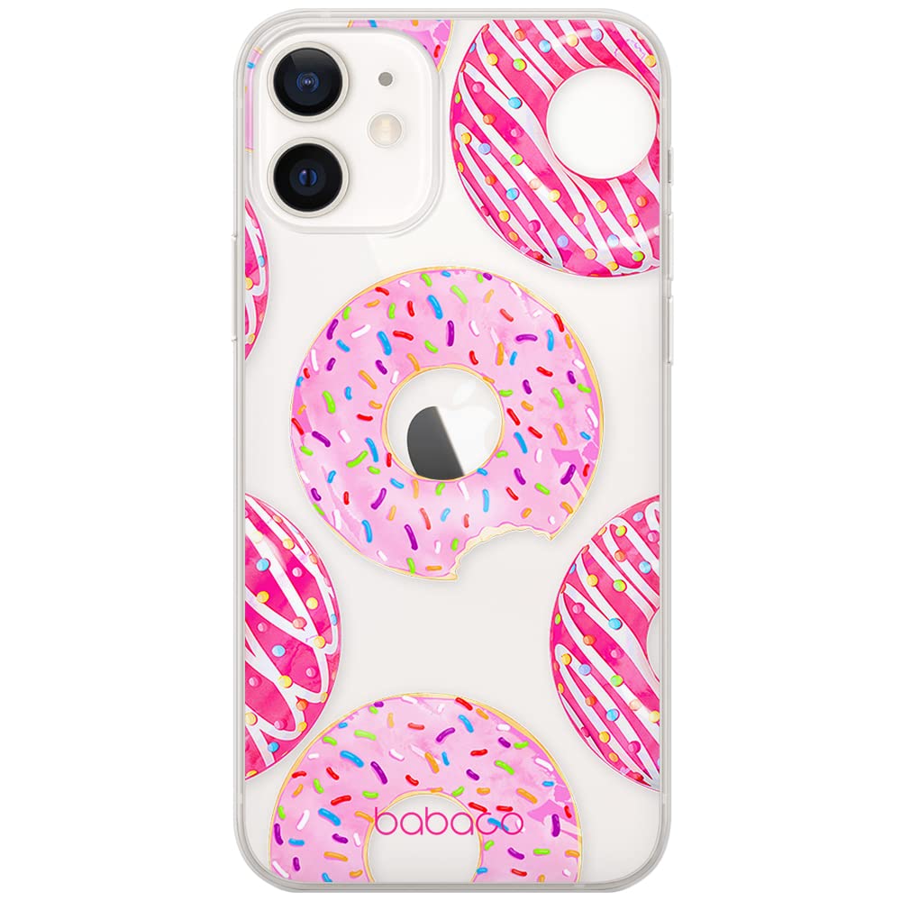Babaco ERT GROUP mobile phone case for Apple Iphone 12 Mini original and officially Licensed pattern Donut 002 optimally adapted to the shape of the mobile phone, partially transparent
