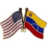USA and Venezuela 2006 Flag Die-struck Metal Friendship Lapel Pin with Butterfly Clasp Closure