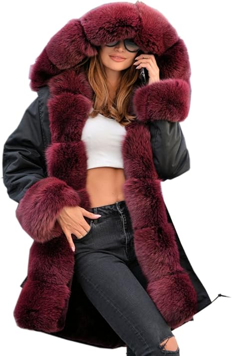Roiii Coat Winter Coat Roiii Coats Uk Roiii Women Winter Warm Thick Faux Fur