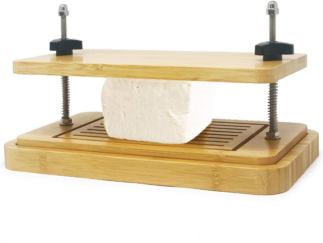 Bamboo Tofu Press Set with Bottom Panel & Top Panel Tofu Presser
