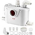 VEVOR 500W Macerator Pump, 29 GPM Flow, 26 ft/8 m Head, Macerator Sewerage Toilet Pump with 4 Water Inlets, Waste Water Disposal Upflush Machine for Toilet, Basement, Shower, Sink, Laundry, Bathtub
