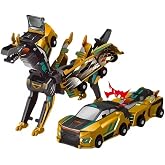 PTGHT Collision Transformation Sky Carriage Toy Magnetic Sky Horse Two-in-one Transformation Car (Gold)