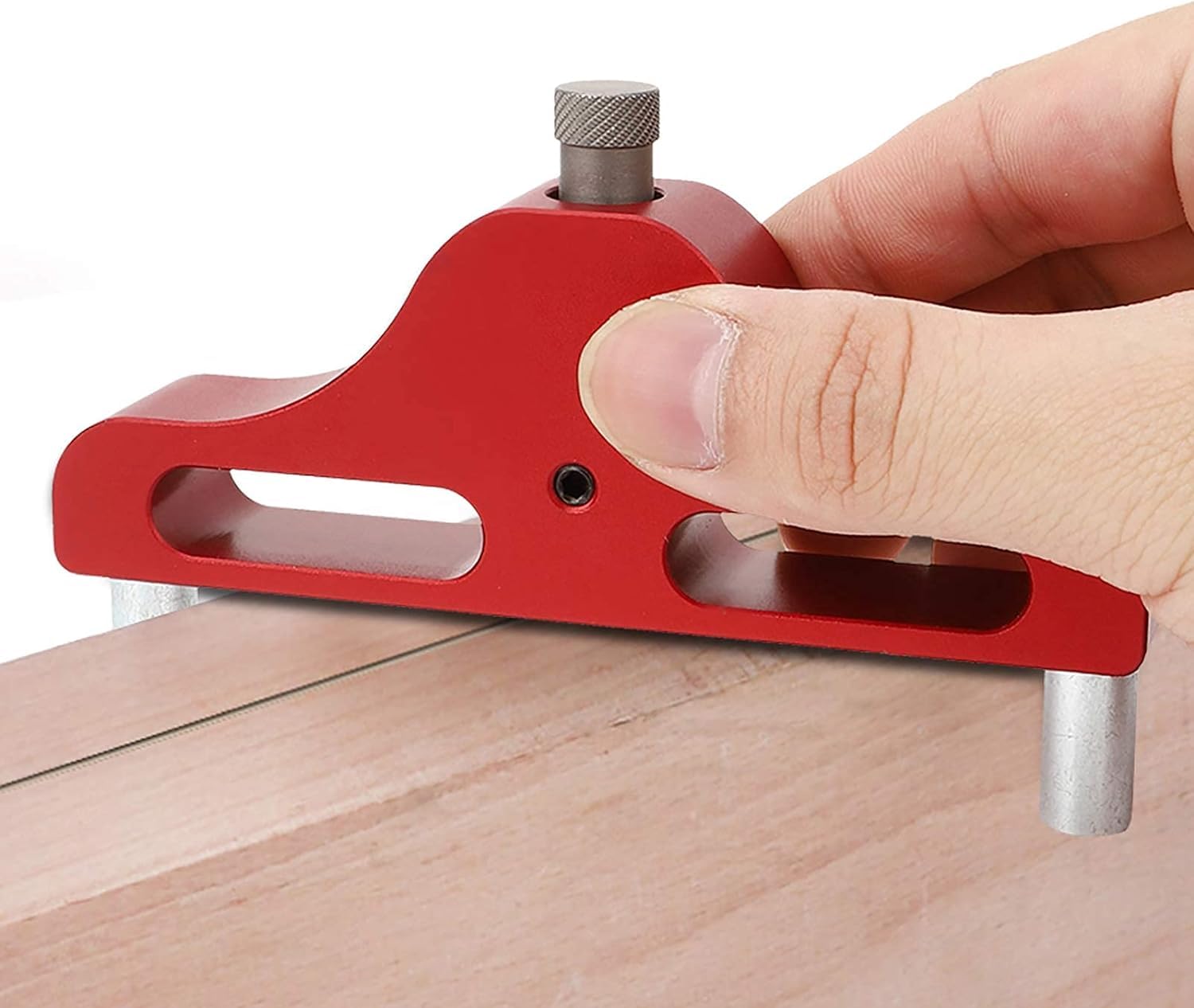 Uadme Centre Finder Line Scriber, Resistant Aluminum Alloy Scribing Marking Gauge for Woodworking, High Precision Carpenter Alignment Ruler, Scribing Tool for Accurate Measurements(Red)