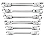 GEARWRENCH 6 Pc. Flex Flare Nut Wrench, Metric