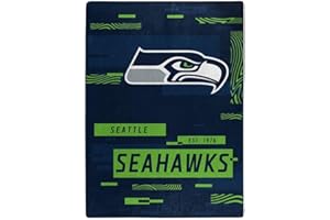 NORTHWEST ENTERPRISES NFL Digitize Design Plush Raschel Thow Blanket, 60"x80" (Seattle Seahawks)