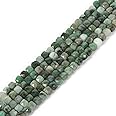 Natural Emerald Gemstone 4mm Faceted Cube Square Loose Beads 16 Inch for DIY Jewelry Making Beads