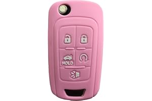 Silicone Chevy Key Fob Cover：Pink Keyless Remote Control Protector Replacement Fit for Chevrolet Equinox Cruze Camaro Malibu Impala Sonic | Rpkey Car Key Case