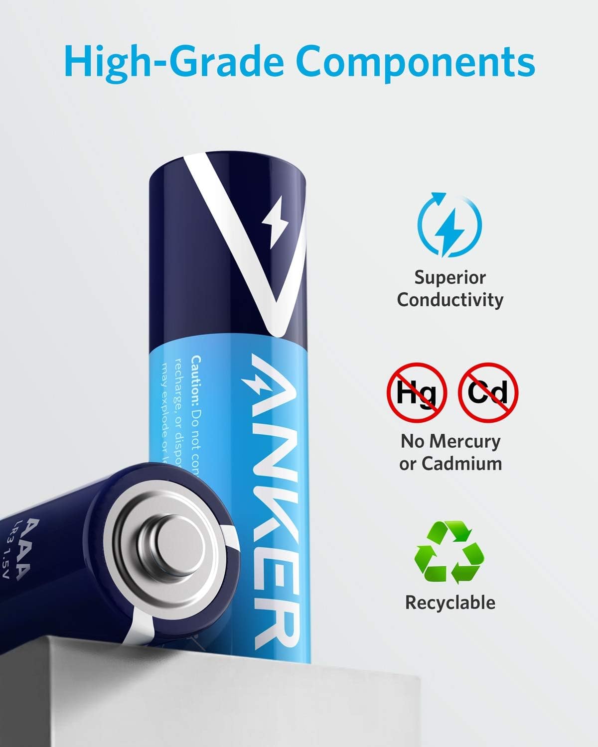 Anker Alkaline AA Batteries (24-Pack), Long-Lasting & Leak-Proof with PowerLock Technology, High Capacity Double A Batteries with Adaptive Power and Superior Safety (Non-Rechargeable): Home Audio & Theater