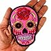 1 X Pink Rose Sugar Skull Awesome Cool Embroidered Iron On Patches