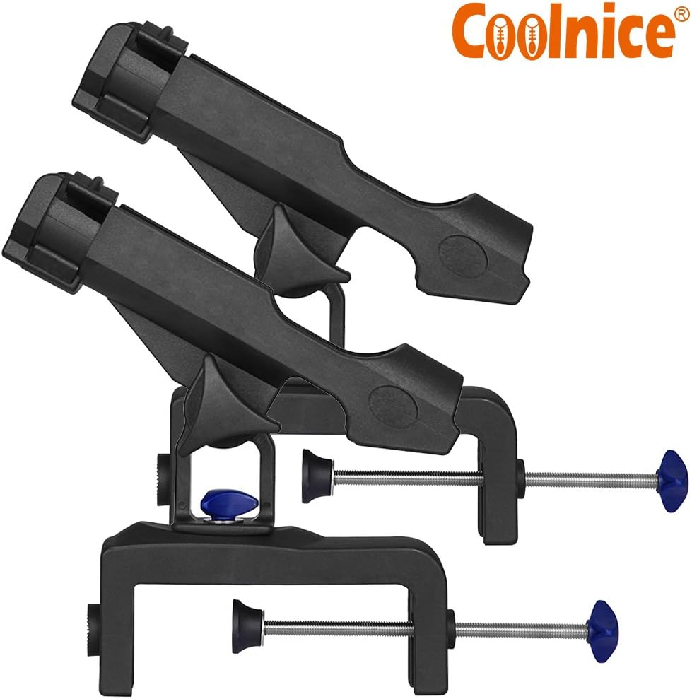 Fishing Rod Holders for Boats with Large Clamp Opening 360 Degree Adjustable Fish Pole Racks Folding Holder