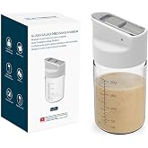 KITCHENDAO Glass Salad Dressing Shaker Bottle, 250ml, with Measuring Marks | Fresh-keeping Lock Mechanism, Built-in Silicone Sealing Plug, Drip-free Spout, Elegant Borosilicate Glass,Dishwasher Safe