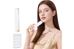 Lovsheme Sonic Dermaplane Razor for Women – 3-Speed Rechargeable Facial Hair Remover with LED Light & 4 Replacement Blades, Exfoliating Dermaplaning Tool for Peach Fuzz, Smooth & Radiant Skin