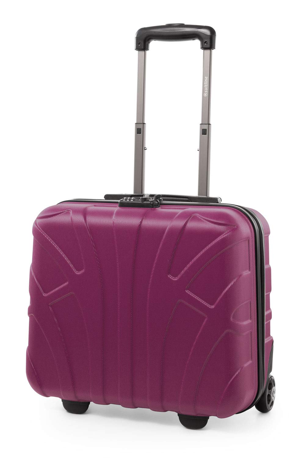 Suitline Pilot Trolley, Hard Shell, Business Trolley, Cabin Suitcase, Pilot Case, Carry On Luggage, TSA, ABS, 2 Wheels, Pink