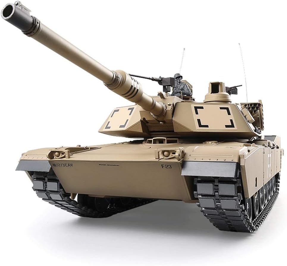 TIEHUE Military Toys RC Remote Control Tank, US M1A2 Abrams Main Battle Tank 2.4Ghz Remote Control 1/16 Scale Model,Simulation Sound/Action and Smoke, Launch BB Egg,Adults & Kids Tank Toys