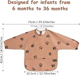 PewinGo Weaning Bib with Long Sleeves 2PCS Waterproof Baby Burp Coverall Bibs view 2
