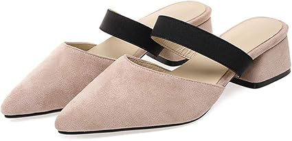 block heel closed toe mules