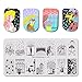 BEAUTYBIGBANG 4Pcs Nail Stamping Plate Summer Theme - Beach Ocean Fruit Rain Image Plates Nail Art Design Stamp Kits Manicure Template set