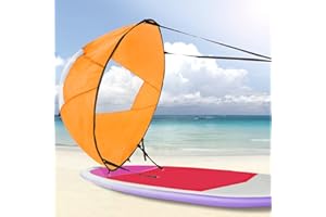 Dyna-Living Kayak Sails, 42" Durable Kayak Wind Sail Foldable Downwind Kayak Sail Kit Upwind Wind Paddle Sail for Kayak Boat Sailboat Canoe