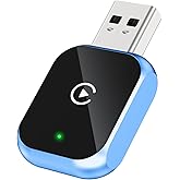 Junboer Mini Wireless Carplay Adapter for iPhone - Carplay Wireless Adapter Car Play Dongle Bluetooth, Blue