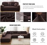 Teynewer 1-Piece Stretch Sofa Cover (1 Seater) Brown view 3