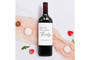 30th Birthday Wine Label,40th Birthday Gift,Personalized Thirty Birthday Label,Champagne Label Birthday Gift for Women Her