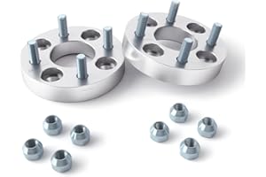 RockTrix 4x4 Wheel Spacers, 1 inch Thick Golf Cart Wheel Spacers Compatible with EZ GO EZGO Club Car, 1/2"x20 Studs Nuts, 4x101.6 to 4x101.6 Silver Adapters, 62mm Hub Bore, Set of 2