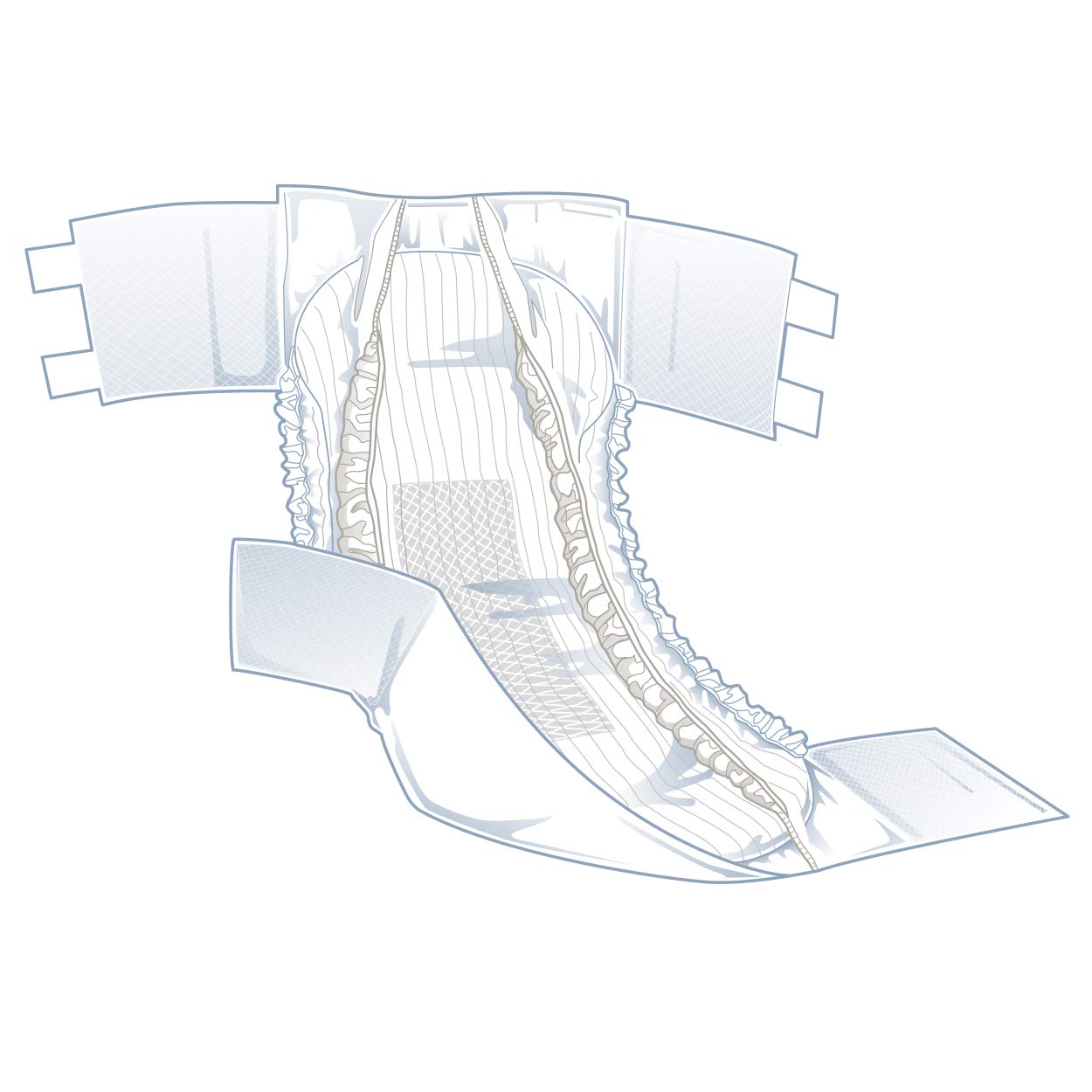 FitRight Ultra Adult Diapers, Disposable Incontinence Briefs with Tabs, Heavy Absorbency, X-Large, 57"-66", 4 packs of 20 (80 total): Health & Personal Care