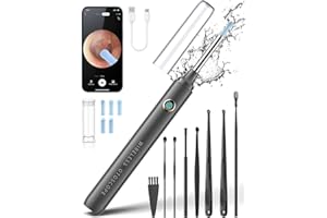 DEETOK Ear Wax Removal, Ear Cleaner with Camera, Ear Wax Removal Kit with 1080P, FSA HSA Store Eligible, Otoscope with Light, Ear Cleaning Kit for iPhone, iPad, Android Phones (Gray)