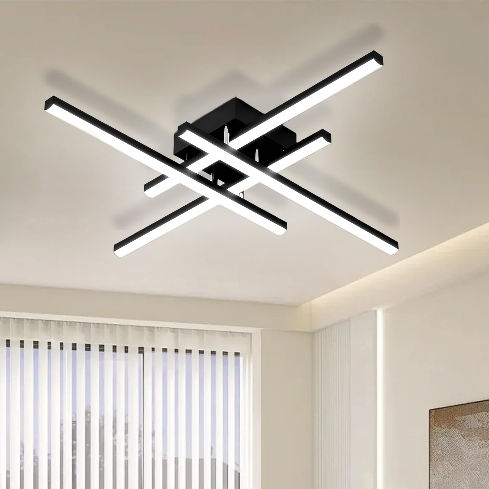 Photo 1 of ANYTOP 32W Modern LED Ceiling Light Fixture, 24 Inch Flush Mount Ceiling Light for Bedroom ?Kitchen Living Room Bathroom Garage Farmhouse Dining Hallway 6500K Cold