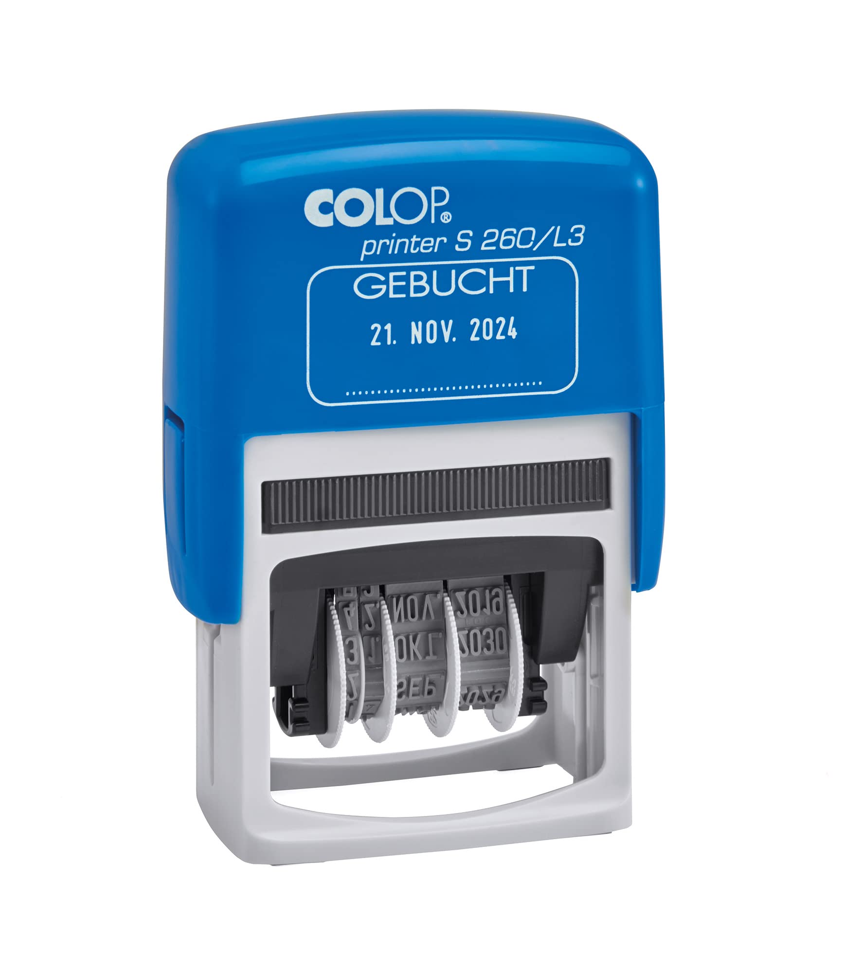 Colop 105654 Date Stamp Printer S260 Booked Print Blue/Red