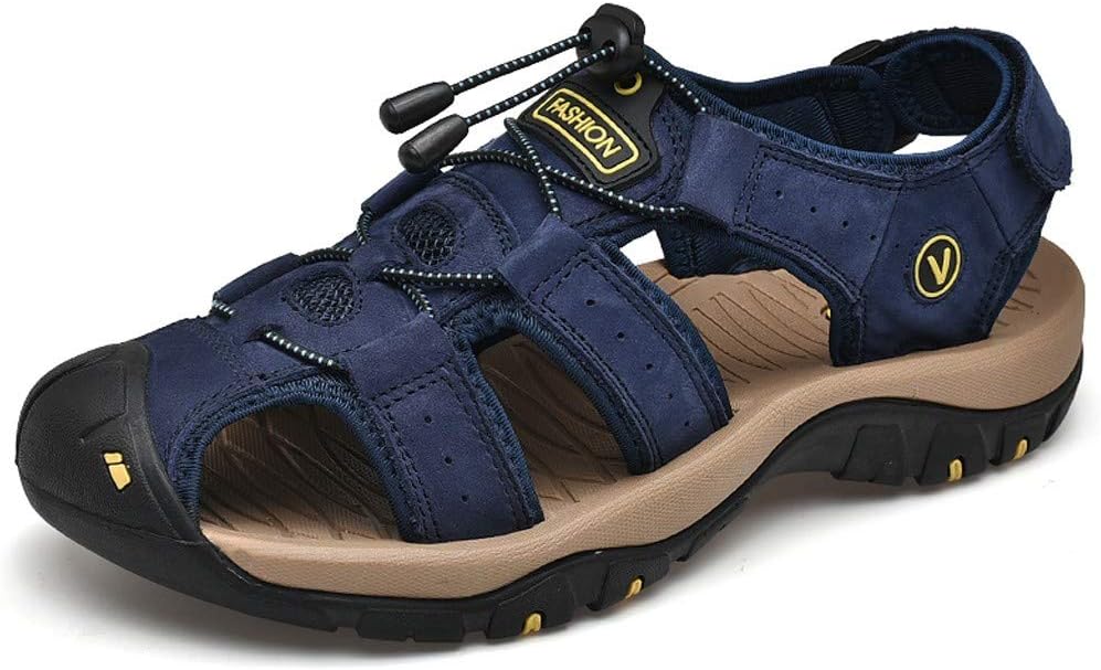 Slippers for Party Men Boys Students Summer Casual Outdoor Leather Flats Casual Beach Athletic Breathable Sport Sandals Shoes Fashion 2019 Black,Blue,Yellow,Brown,Army Green
