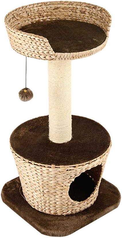 Nyj Arbre A Chat En Feuille De Bananier Tisse A La Main Avec Piquets Et Plateformes A Gratter Durables Et Robustes Centre D Activites Ideal Pour Petits A Grands Chats Amazon Fr Animalerie